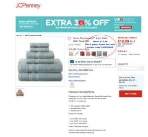 jcpenny towel deal promo code