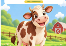 The Sunnyside Farm Coloring Book offers young children 50 large, easy, single-sided farm coloring pages, created especially for ages 3-5.  